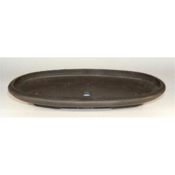 Parche 19.5 x 11.25 x 2 in. OD 18.25 x 9.75 x 1.5 in. ID Oval Mica Forest Pot, Brown PA2803701 - main
